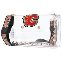 Cuce Calgary Flames Crystal Clear Envelope Crossbody Bag