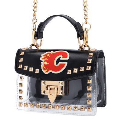 Cuce Calgary Flames Studded Clear Crossbody Purse