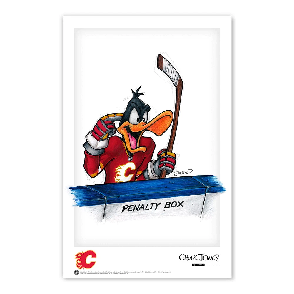 Daffy Duck Calgary Flames 11"x 17" Looney Tunes affiche imprimée