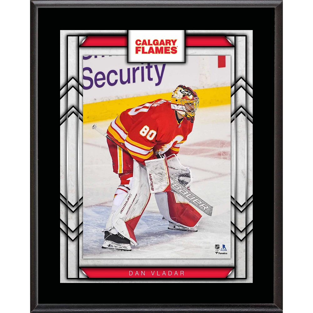 Plaque de joueur sublimée Dan Vladar Calgary Flames 10,5" x 13"