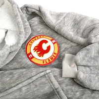 Gray Calgary Flames Game Time Hoodie Blanket