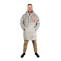 Gray Calgary Flames Game Time Hoodie Blanket