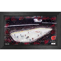 Photo encadrée 12'' x 20'' de la patinoire Signature 2024 des Flames de Calgary de Highland Mint