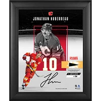 Jonathan Huberdeau Calgary Flames Fac-similé Signature Collage encadré Impact 11" x 14" avec un morceau de rondelle utilisée lors du match - Édition limitée à 250