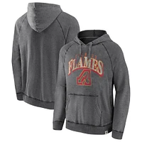 Sweat à capuche gris effet vieilli True Classics Calgary Flames Fanatics pour hommes