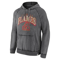 Sweat à capuche gris effet vieilli True Classics Calgary Flames Fanatics pour hommes
