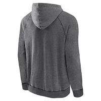 Sweat à capuche gris effet vieilli True Classics Calgary Flames Fanatics pour hommes