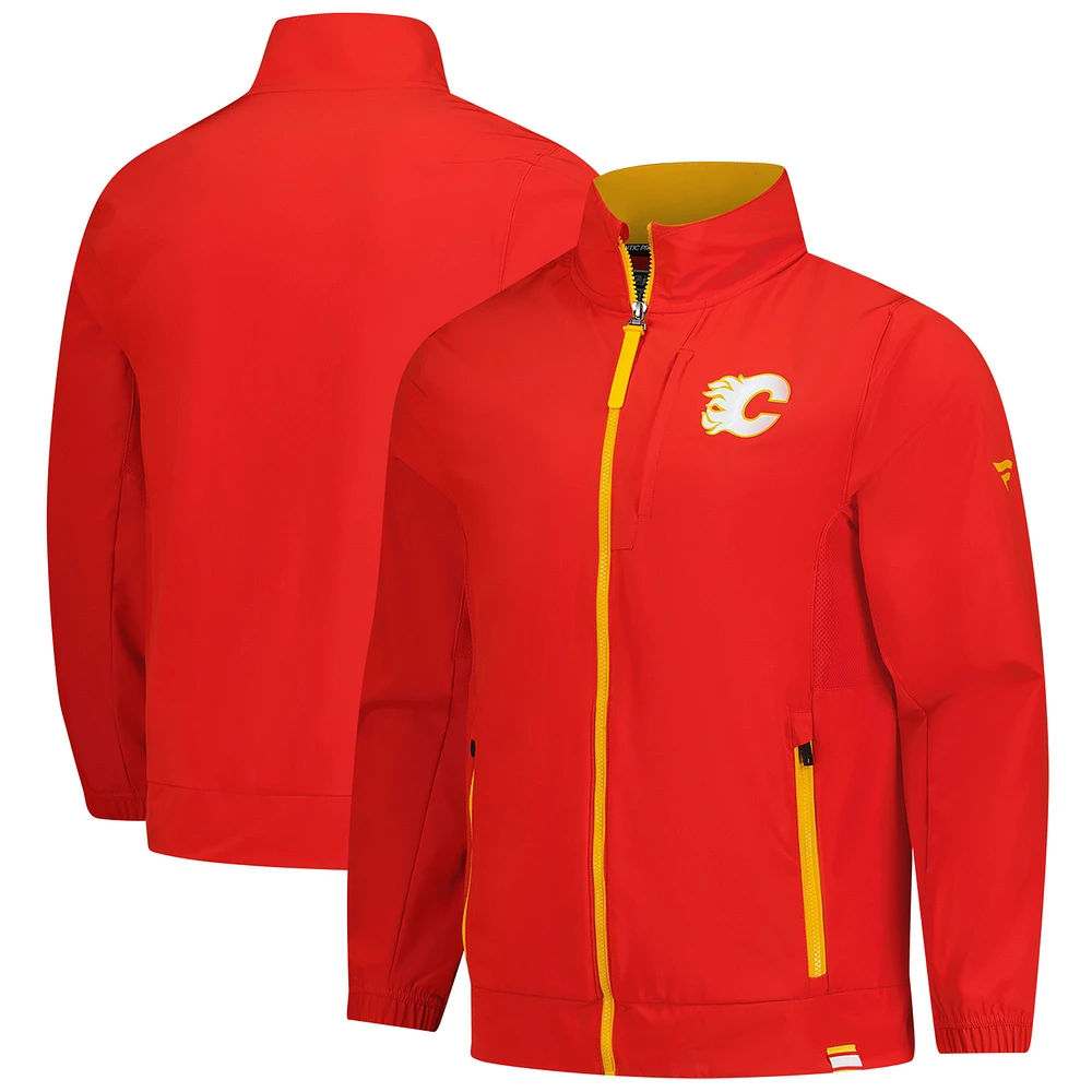 Men's Fanatics  Red Calgary Flames Authentic Pro Full-Zip Coaches Jacket