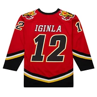 Men's Mitchell & Ness Jarome Iginla Red Calgary Flames 2003/04 Throwback Powerplay Jersey