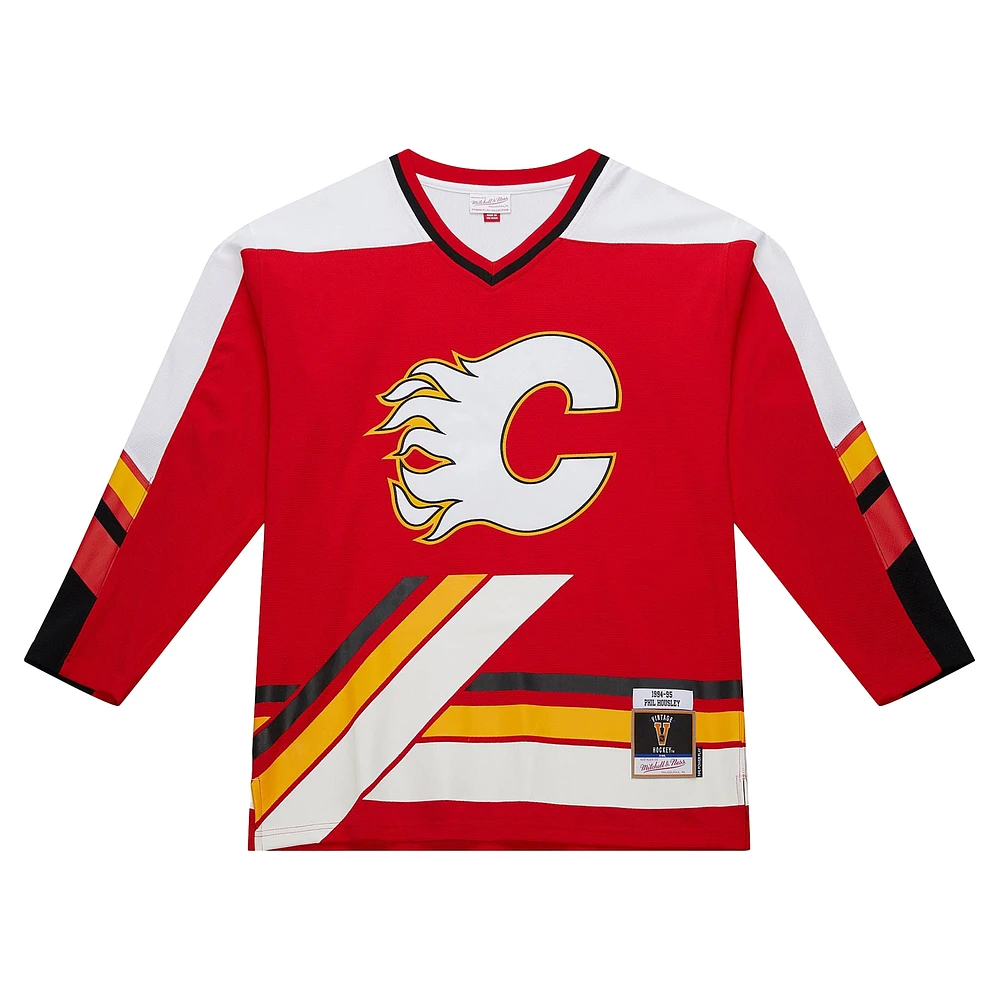 Men's Mitchell & Ness Phil Housley Red Calgary Flames 1994/95 Power Play Throwback Jersey