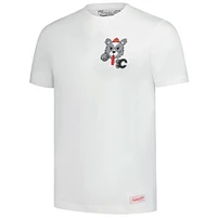 T-shirt en peluche blanc pour homme Mitchell & Ness Calgary Flames