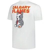 T-shirt en peluche blanc pour homme Mitchell & Ness Calgary Flames