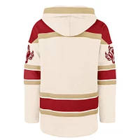 Men's '47  Cream Calgary Flames Superior Lacer Pullover Hoodie