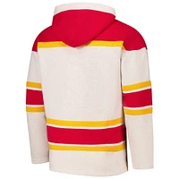 Men's '47 Oatmeal Calgary Flames Rockaway Lacer Pullover Hoodie