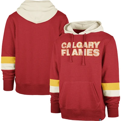 Men's '47 Red Calgary Flames Premier Wordmark Pullover Hoodie