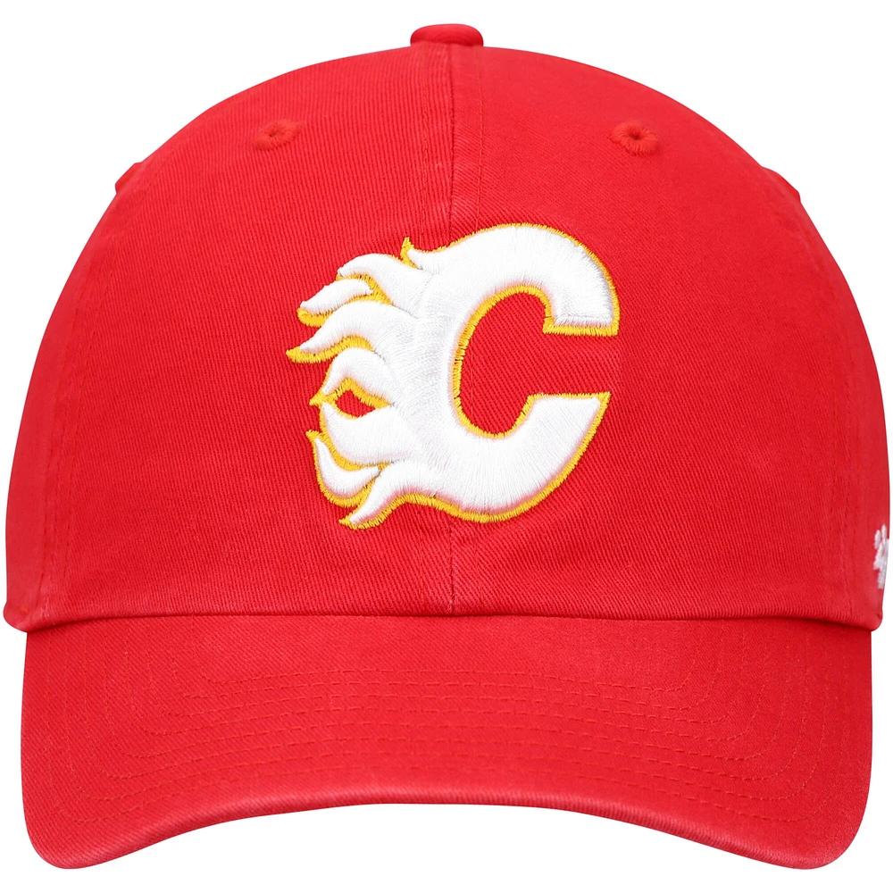 Casquette réglable '47 Red Calgary Flames Team Clean Up pour hommes