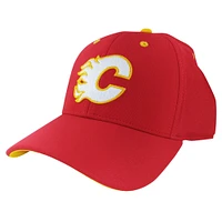 Casquette flexible principale E-Boss des Flames de Calgary American Needle rouge pour hommes