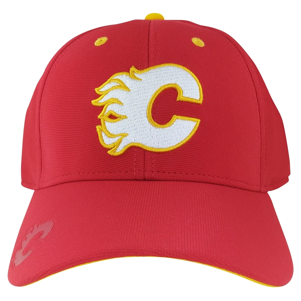 Casquette flexible principale E-Boss des Flames de Calgary American Needle rouge pour hommes