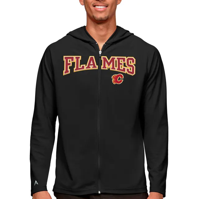 Men's Calgary Flames Levelwear Black Zander Insignia Core Quarter-Zip  Pullover Hoodie