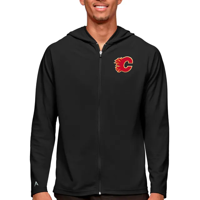 NHL Youth Calgary Flames Stated Red Full-Zip Hoodie, Size: Large
