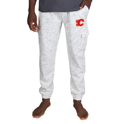 Calgary Flames Concepts Sport Alley Fleece Cargo Pants - White/Charcoal