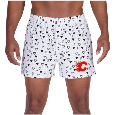Calgary Flames Concepts Sport Epiphany All Over Print Knit Boxers - White