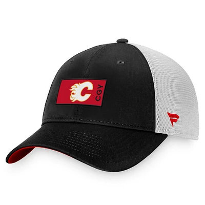 Fanatics pour hommes, noir, Calgary Flames, repêchage 2022 de la LNH - Casquette Snapback authentique Pro Rink Trucker