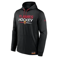 Men's Fanatics Black Calgary Flames  Authentic Pro Alternate Logo Fleece Pullover Hoodie