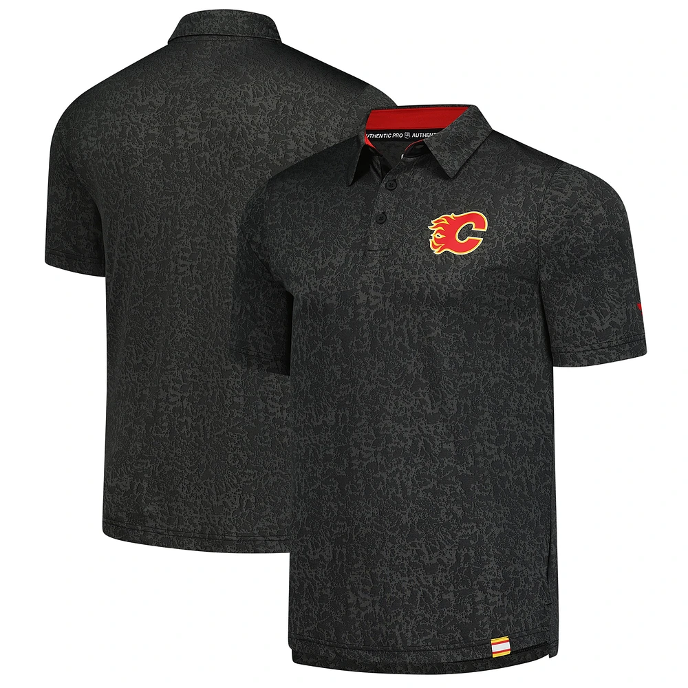 Men's Fanatics Calgary Flames Authentic Pro Jacquard Polo