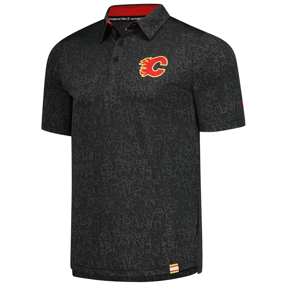Men's Fanatics Calgary Flames Authentic Pro Jacquard Polo