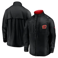 Veste zippée intégrale Fanatics noire authentique Pro Locker Room Rink pour homme des Flames de Calgary