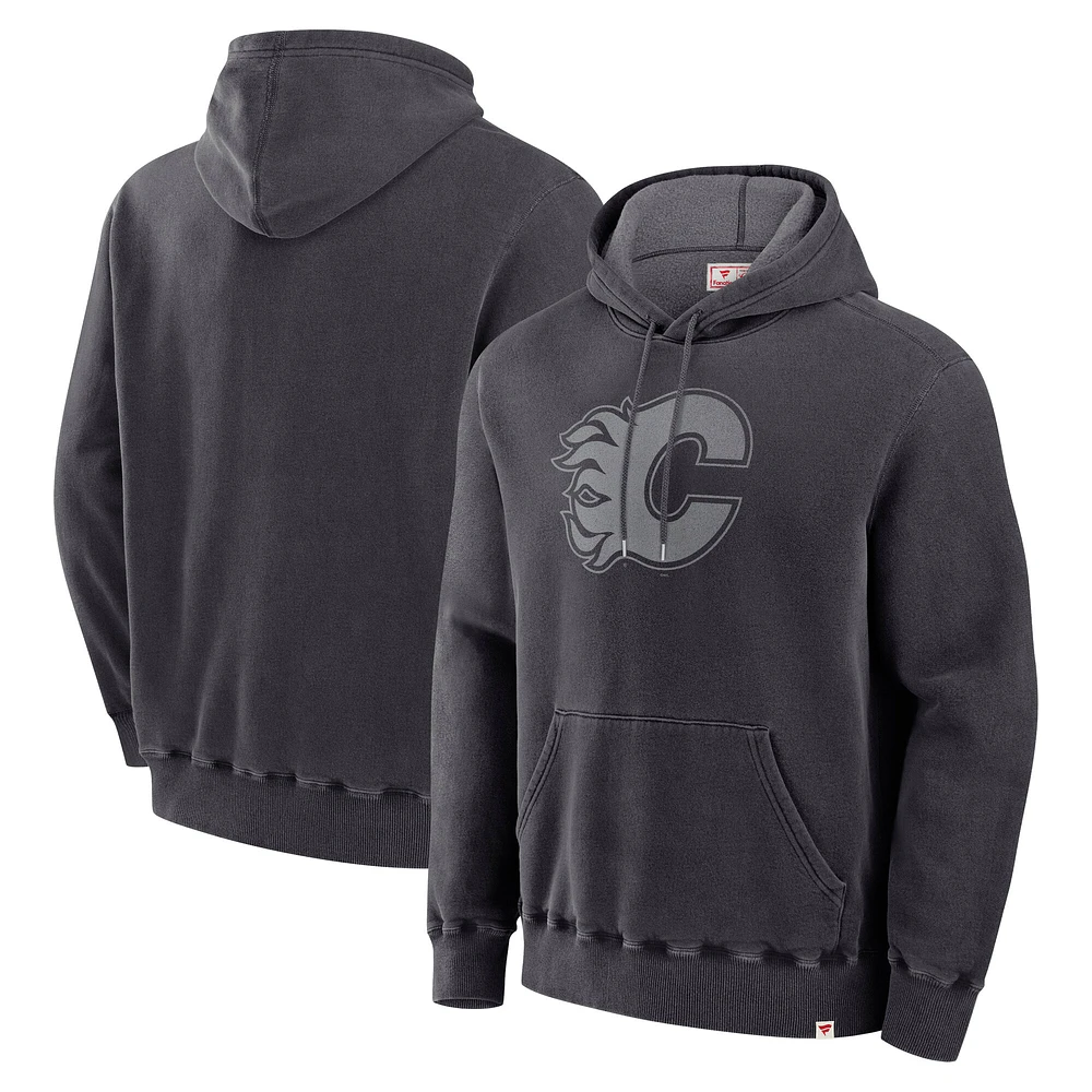 Sweat à capuche noir pour homme Fanatics Calgary Flames fabriqué au Canada