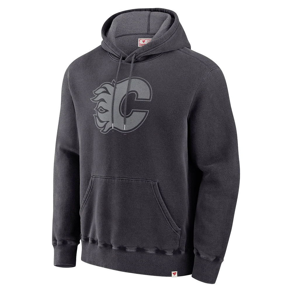 Sweat à capuche noir pour homme Fanatics Calgary Flames fabriqué au Canada