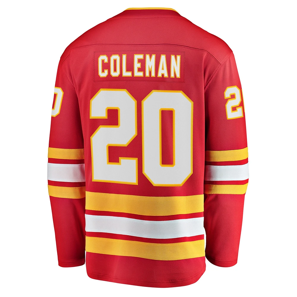 Maillot de joueur échappé à domicile des Fanatics Blake Coleman Flames Calgary, rouge, pour hommes