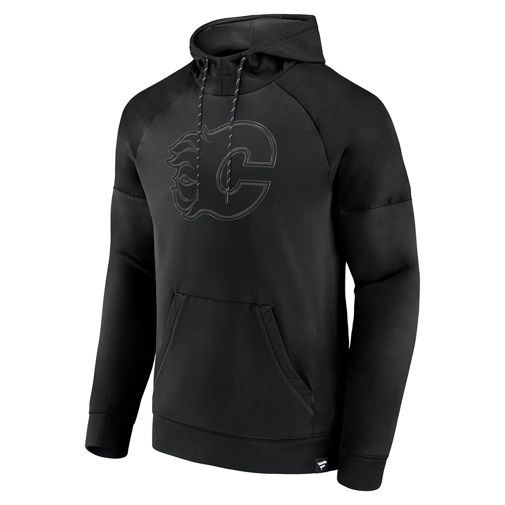Sweat à capuche manches raglan Black Ice Defender Calgary Flames Fanatics pour hommes
