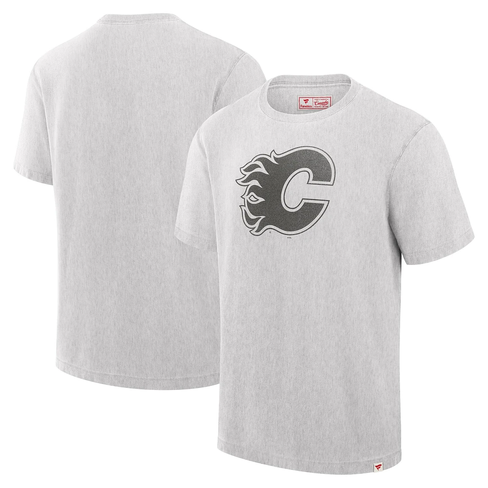 T-shirt pour homme Fanatics Cream Calgary Flames fabriqué au Canada