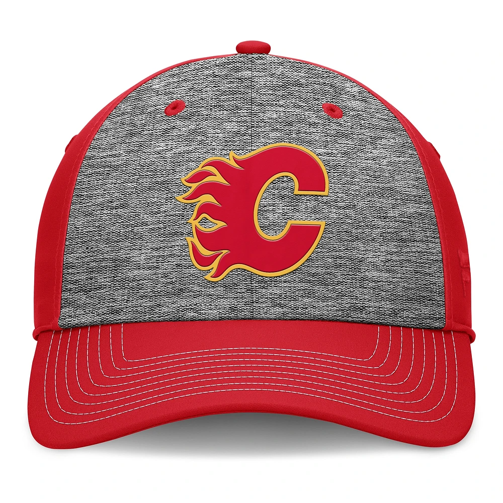 Men's Fanatics Gray/Red Calgary Flames Fundamental Top Shelf 2-Tone Flex Hat