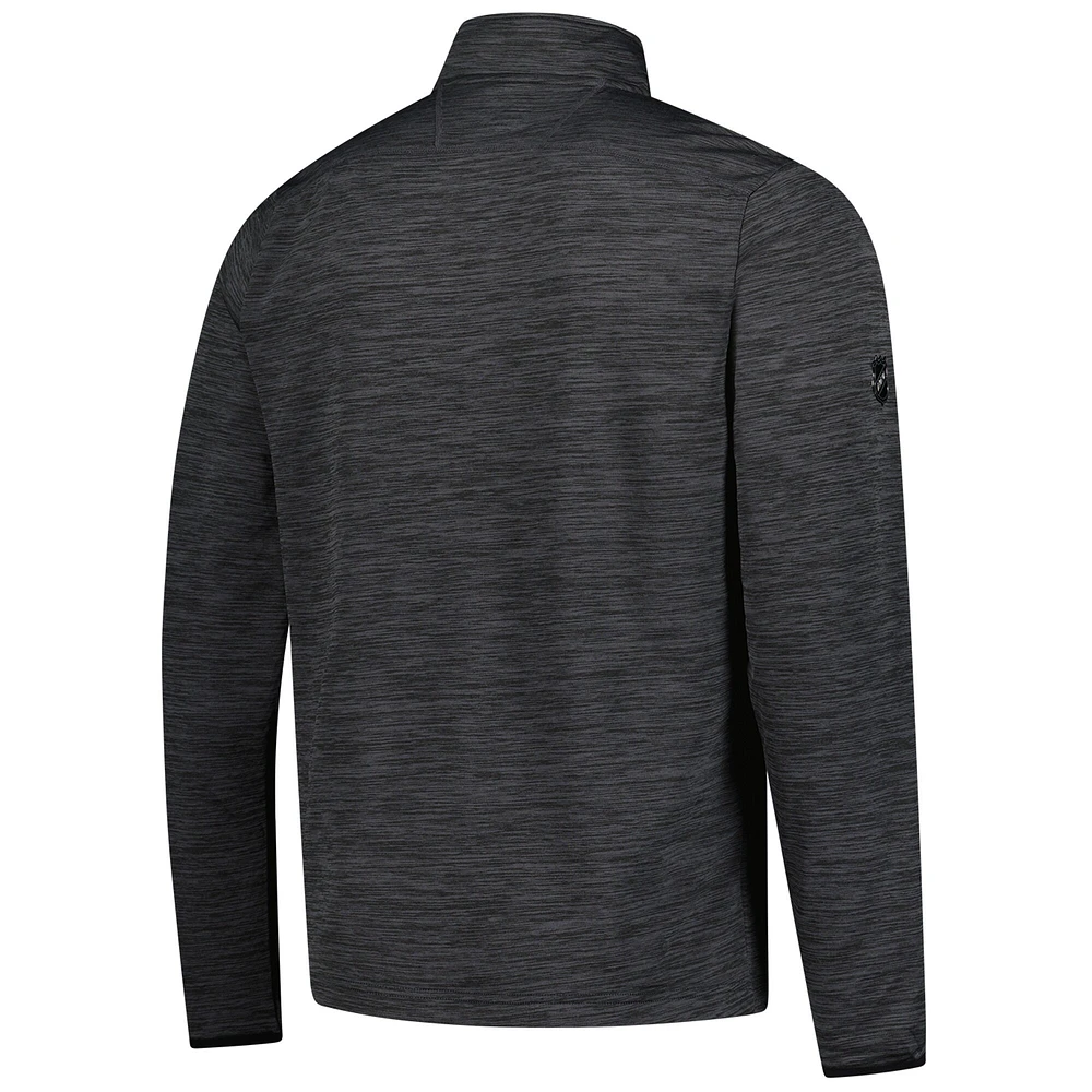 Pull léger à glissière quart de tour Fanatics Heather Charcoal Calgary Flames Authentic Pro pour homme
