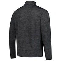 Pull léger à glissière quart de tour Fanatics Heather Charcoal Calgary Flames Authentic Pro pour homme
