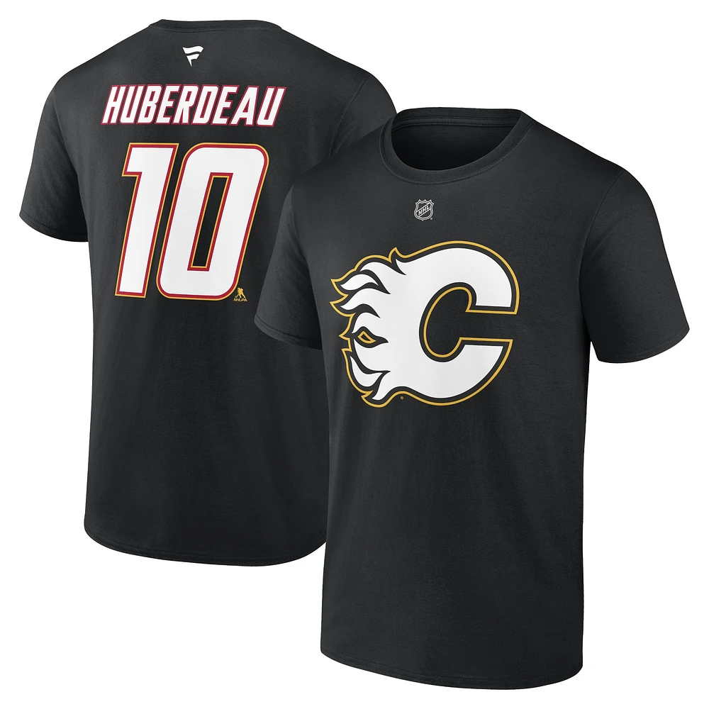 Fanatics pour hommes Jonathan Huberdeau Black Calgary Flames Special Edition 2.0 - T-shirt avec nom et numéro