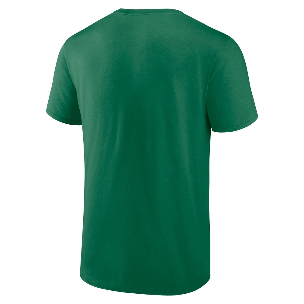 Fanatics pour hommes Kelly Green Calgary Flames St. Patrick's Day Celtic Knot - T-shirt