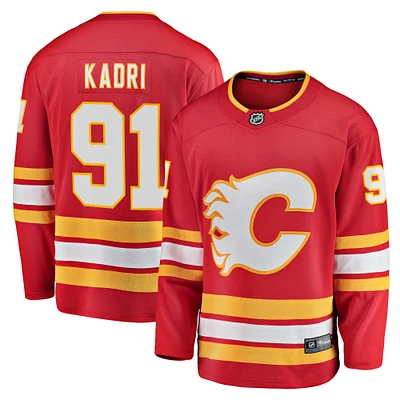 Maillot de joueur extérieur Premier Breakaway des Flames Calgary Nazem Kadri pour hommes Fanatics rouge