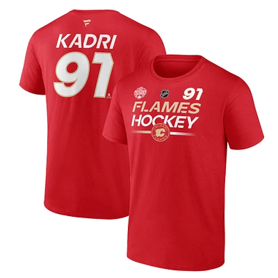 T-shirt avec nom et numéro Fanatics Nazem Kadri pour hommes, rouge des Flames de Calgary 2023 NHL Heritage Classic