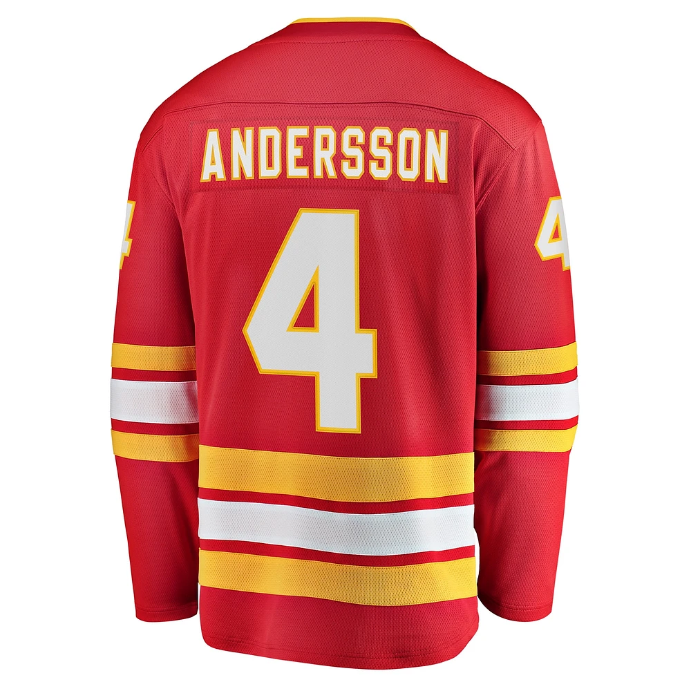 Maillot de joueur échappé l'équipe à domicile Fanatics Rasmus Andersson des Flames Calgary, rouge