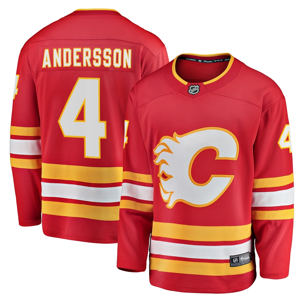 Maillot de joueur échappé l'équipe à domicile Fanatics Rasmus Andersson des Flames Calgary, rouge