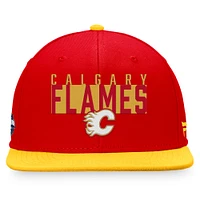 Casquette Snapback à couleurs contrastées fondamentales des Flames de Calgary Fanatics rouge/or pour hommes