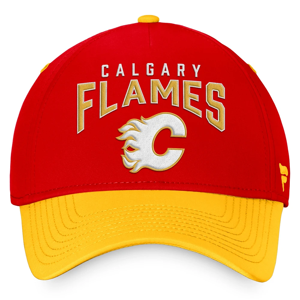 Men's Fanatics Red/Yellow Calgary Flames Fundamental 2-Tone Flex Hat