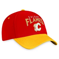 Men's Fanatics Red/Yellow Calgary Flames Fundamental 2-Tone Flex Hat