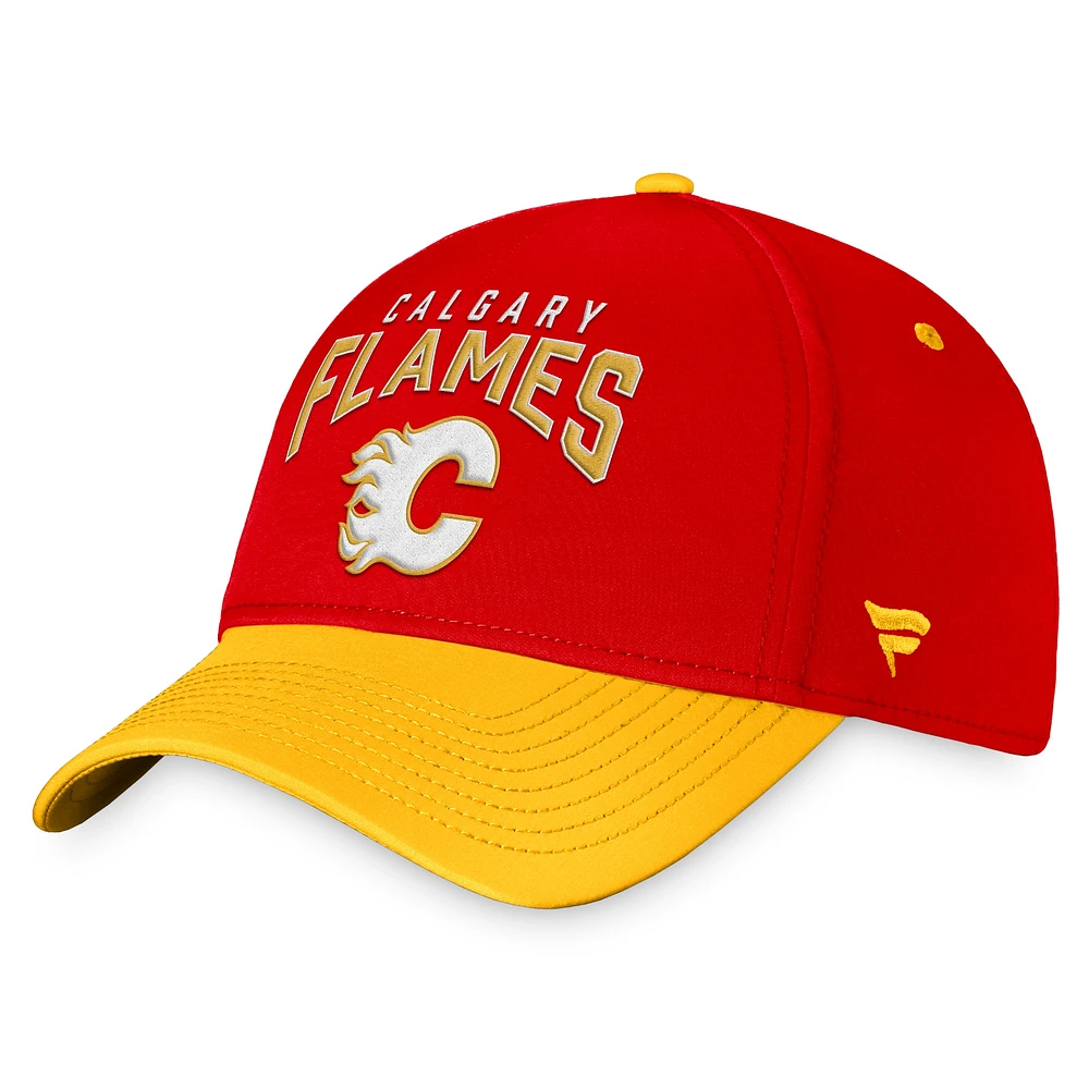 Men's Fanatics Red/Yellow Calgary Flames Fundamental 2-Tone Flex Hat