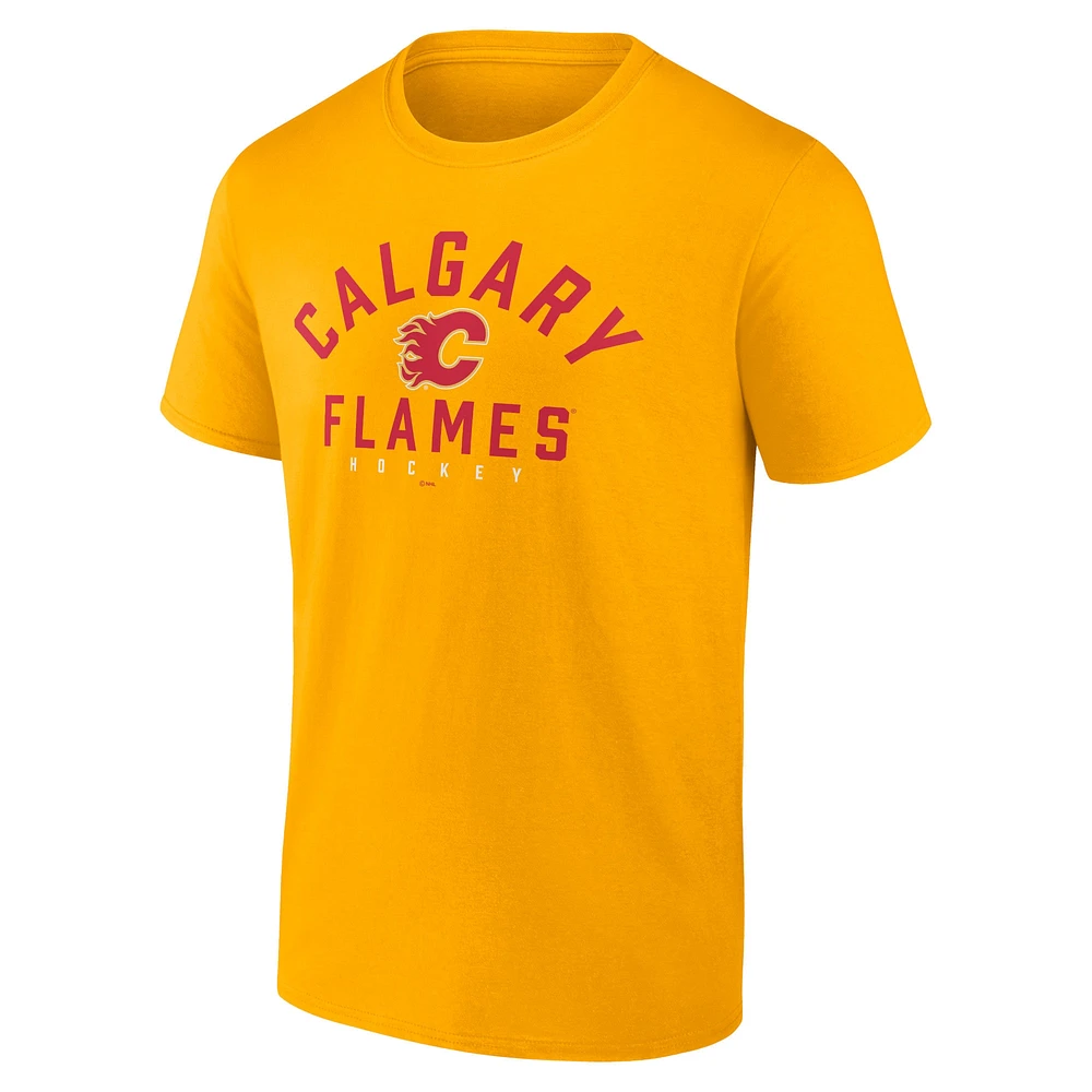 Ensemble de deux t-shirts Fanatics pour hommes, rouge/jaune, Flames Calgary